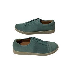 VIONIC Jean Suede Mineral Blue Slip On No Tie Shoes 7 Wide Comfort Shoe Walking